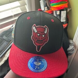 Black and Red Devil Logo Cap